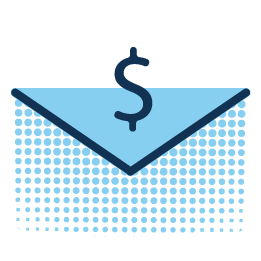 Icon of an envelope with money inside.